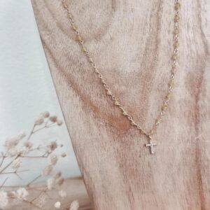 Collier Inde Croix Jaune