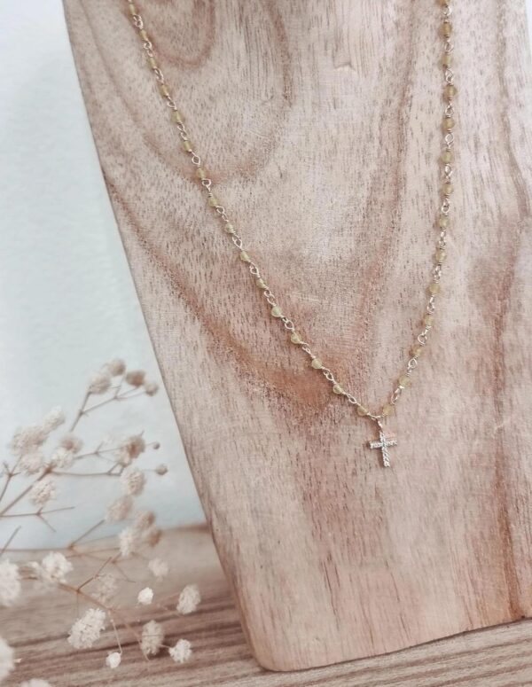 Collier Inde Croix Jaune