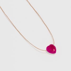 Collier Cœur Fushia